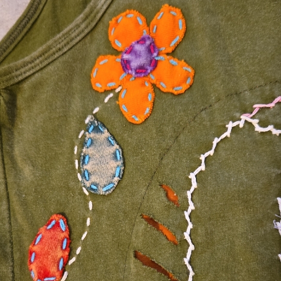 Embroidered Green Mini Dress - Picture 2 of 8